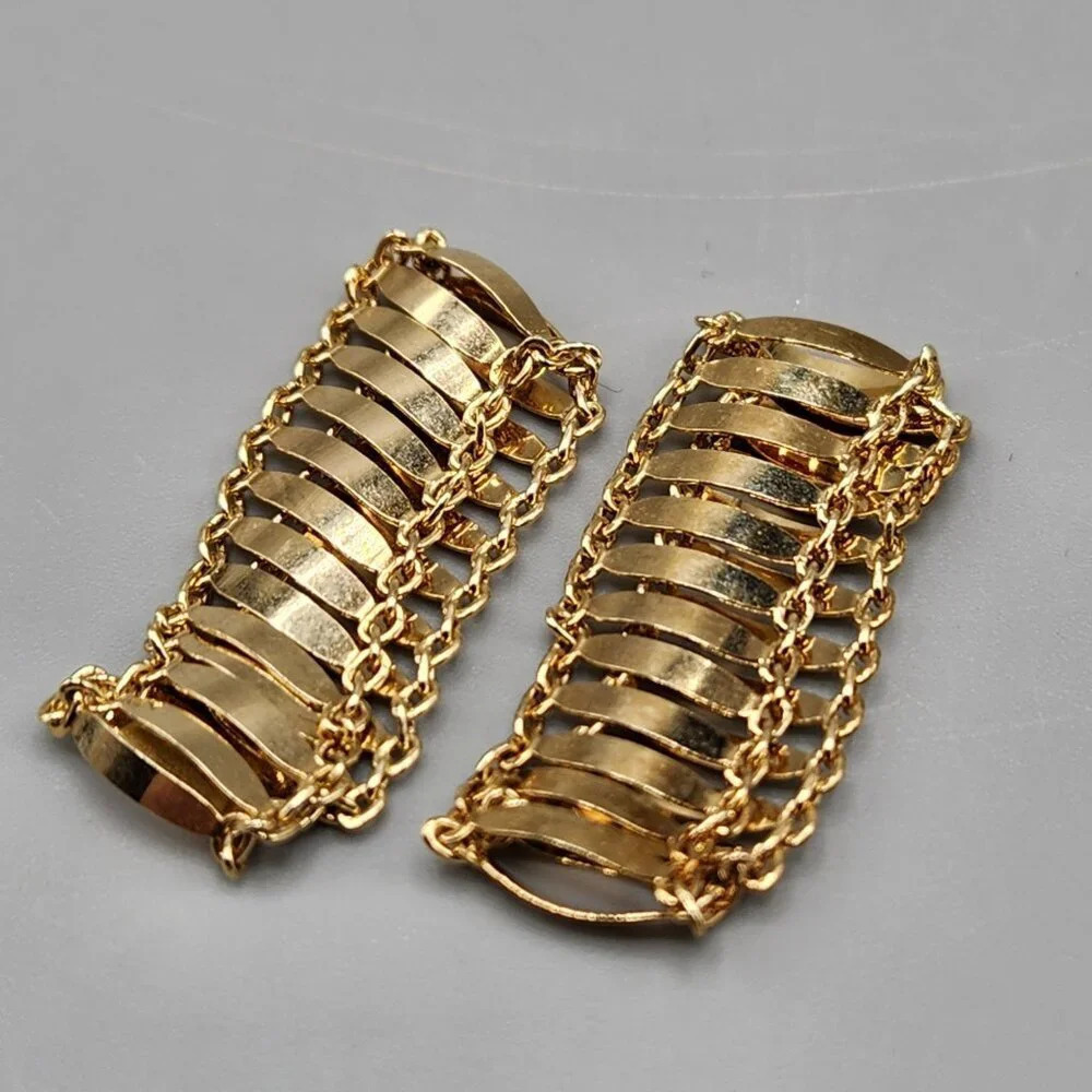 Sterling Silver Gold Plated Ladder  Rings Size 8 - Picture 4 of 8